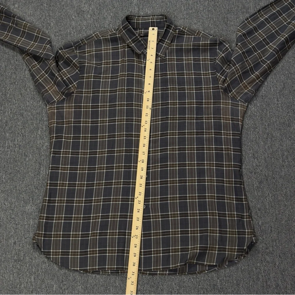 John Varvatos Men's Plaid‎ Button-Up Shirt Size XL Lightweight & Thin Breathable
